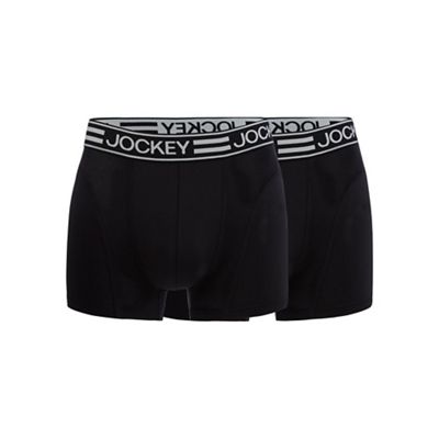 Pack of two black microfibre action jockey boxers